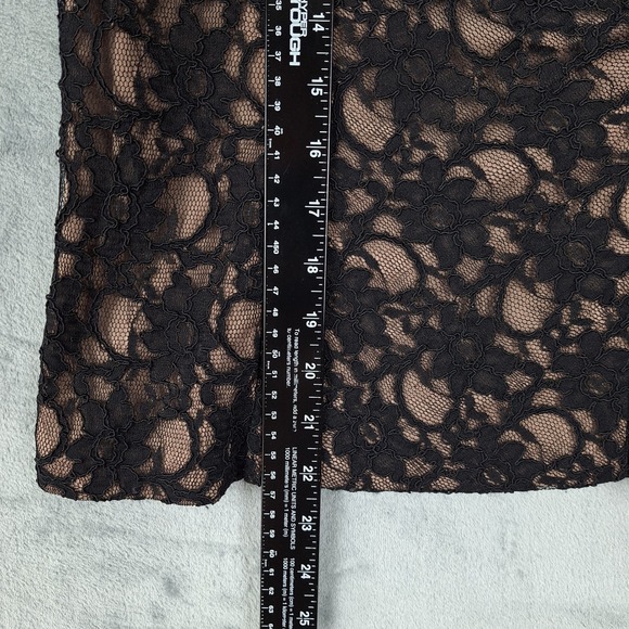 Womens Top Medium Black Y2K Floral Lace Mesh Whimsigoth Fairy Grunge Goth Fitted - Picture 4 of 7